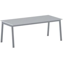 B2B Partner Bürotisch PRIMO BASIC, 200x90 cm, graues Metallgestell, grau