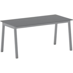B2B Partner Bürotisch PRIMO BASIC, 160x80 cm, graues Metallgestell, Graphit