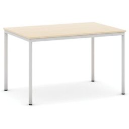 B2B Partner Esstisch BASIC, 120x80 cm, graues Metallgestell, Birke