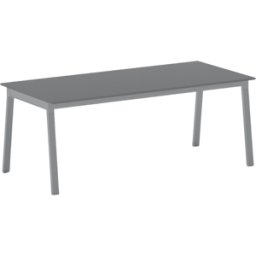B2B Partner Bürotisch PRIMO BASIC, 200x90 cm, graues Metallgestell, Graphit