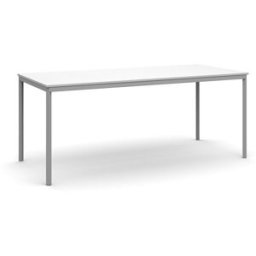 B2B Partner Esstisch BASIC, 180x80 cm, Gestell grau, weiß