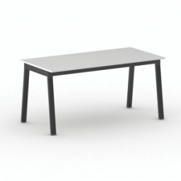 B2B Partner Bürotisch PRIMO BASIC, 160x80 cm, schwarzes Metallgestell, weiß