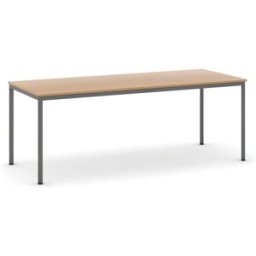 B2B Partner Esstisch BASIC, 200x80 cm, dunkelgraues Metallgestell, Buche