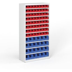 B2B Partner Regal mit Sichtlagerkästen BASIC - 1800 x 400 x 920 mm, 64x A, 24x B