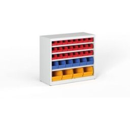 B2B Partner Regal mit Sichtlagerkästen BASIC - 800 x 400 x 920 mm, 24xA, 6xB, 4xC