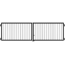 Plus Doppeltor Basic Stahl 300 × 85 cm schwarz