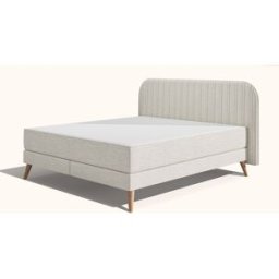 Emma Original Elite Boxspringbett – Dunkelgrau - 140x200 cm - Kopfteil Kissen - Holzfüße
