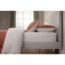 Emma Silken Satin Spannbettlaken Hellgrau 200x200cm