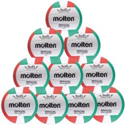 molten Volleyballpaket (10 Stück) V5PC (weiß/grün/rot) - 5