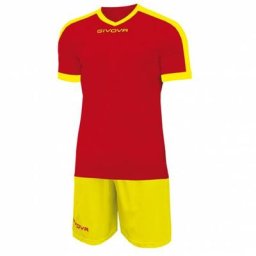 Givova Kit Revolution Fußball Trikot mit Shorts rot gelb
