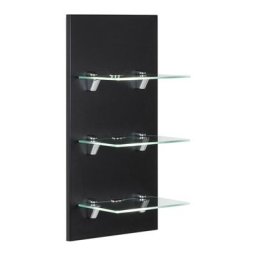 LED-Panel SANTINI schwarz seidenglanz mit 3 Glasablagen und Beleuchtung