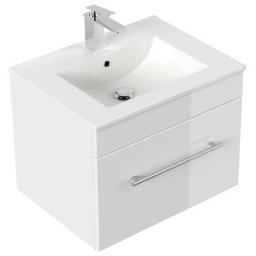 Badmöbel SANTINI 60 weiss, Fronten Weiss hochglanz