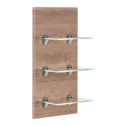 LED-Panel SANTINI eiche hell seidenglanz mit 3 Glasablagen und Beleuchtung