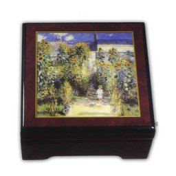 Holz Bildlackschatulle mit Spieluhr Melodie