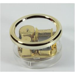 Acryldose Briefbeschwerer rund mit Spieluhr Melodie personalisierbar