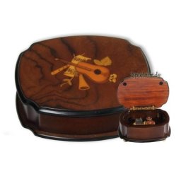 Musik-Schatulle mit Motiv-Intarsie und Spieluhr