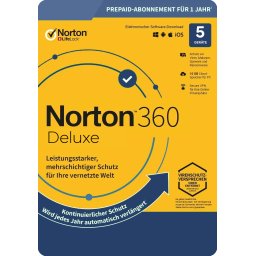 Norton 360 Deluxe 50 GB Cloud-Backup 5 Geräte 1 Jahr Download