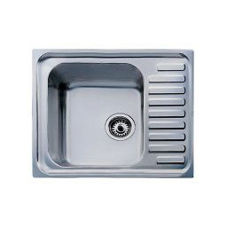 TEKA Fregadero sobre encimera CLASSIC 1C REV. 10119059, Una cubeta, con escurridor, Inoxidable