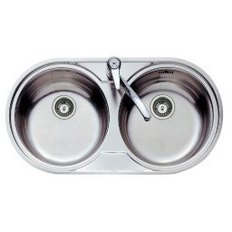 TEKA Fregadero sobre encimera fondo reducido DR-80 2C. 10110006, Dos cubetas, Inoxidable