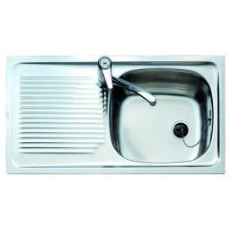 TEKA Fregadero sobre encimera fondo reducido E-50 1C 1E REV. 10103010, Una cubeta, con escurridor, Inoxidable