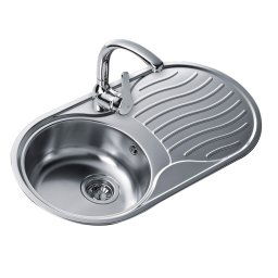 TEKA Fregadero sobre encimera fondo reducido DR-80 1C 1E D Ø. 11110005, Una cubeta, con escurridor, Inoxidable