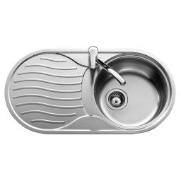 TEKA Fregadero sobre encimera fondo reducido DR-80 1C 1E I Ø. 11110009, Una cubeta, con escurridor, Inoxidable
