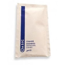 Champú "basic" en sobres individuales. caja 500 uds