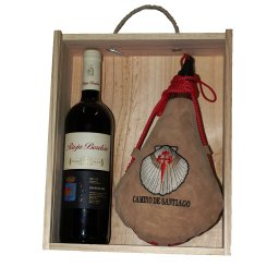 ESTUCHE BOTA DE VINO BORDADA CONCHA CON RIOJA RESERVA DOC