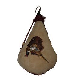BOTA DE VINO BORDADA CABEZA PERRO.