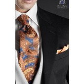 Traje naranja algodón satén moda