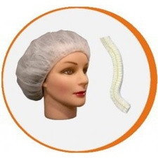 Gorro desechable redondo pp blanco plegado acordeón. pack 100 uds