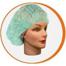 Gorro desechable redondo pp verde plegado acordeón. pack 100 uds