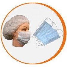 Mascarilla desechable azul 3 pliegues ajuste gomas. pack 100 uds