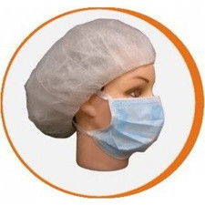 Mascarilla desechable azul 3 pliegues ajuste cintas. pack 100 uds