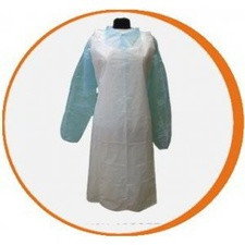 Delantal desechable blanco polietileno. pack 100 uds