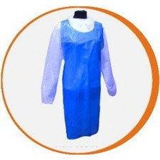 Delantal desechable azul polietileno alta resistencia. pack 50 uds
