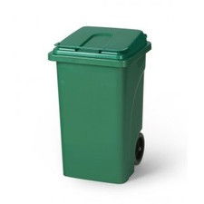 Contenedor verde 120 l con ruedas y pedal
