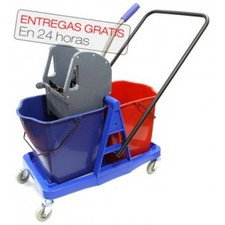Carro de fregado con doble cubo de 24 litros y prensa