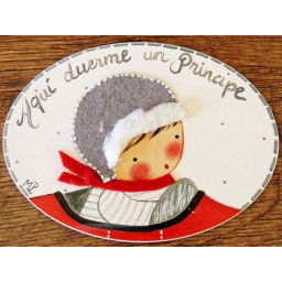 Placa para puerta niño aviador