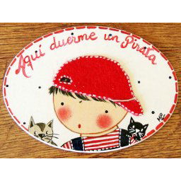 Placa para puerta niño con gatitos