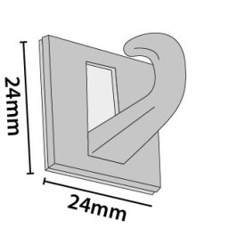 Gancho adhesivo para techo 24x24 mm