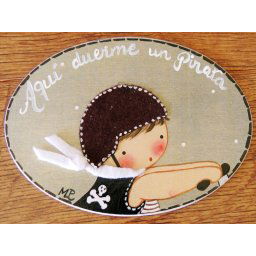 Placa para puerta niño con chaleco