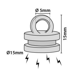 Imán circular con anilla