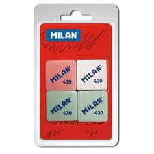 Gomas de borrar milan 430. paq 4 uds