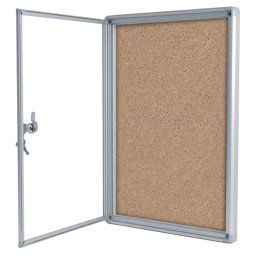 Vitrina con fondo de corcho