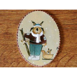 Placa infantil para puerta esquiador con trineo