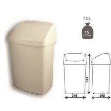 Papelera blanca de 10l con tapa basculante