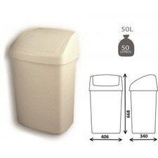 Papelera blanca de 50l con tapa basculante