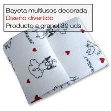 Bayeta multiusos decorada granel. 60 uds 38x40 cms