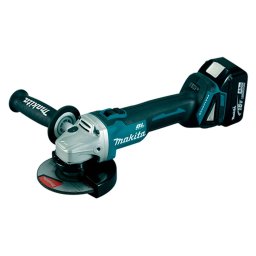 Makita DGA504RMJ Miniamoladora 125mm a batería de Litio 18V 4,0Ah.